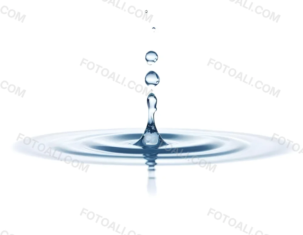 A Water Drop Falling Into A Body Of Water Creating Ripples Isolated On A White Background Studio Shot High Speed Photography 32 A440