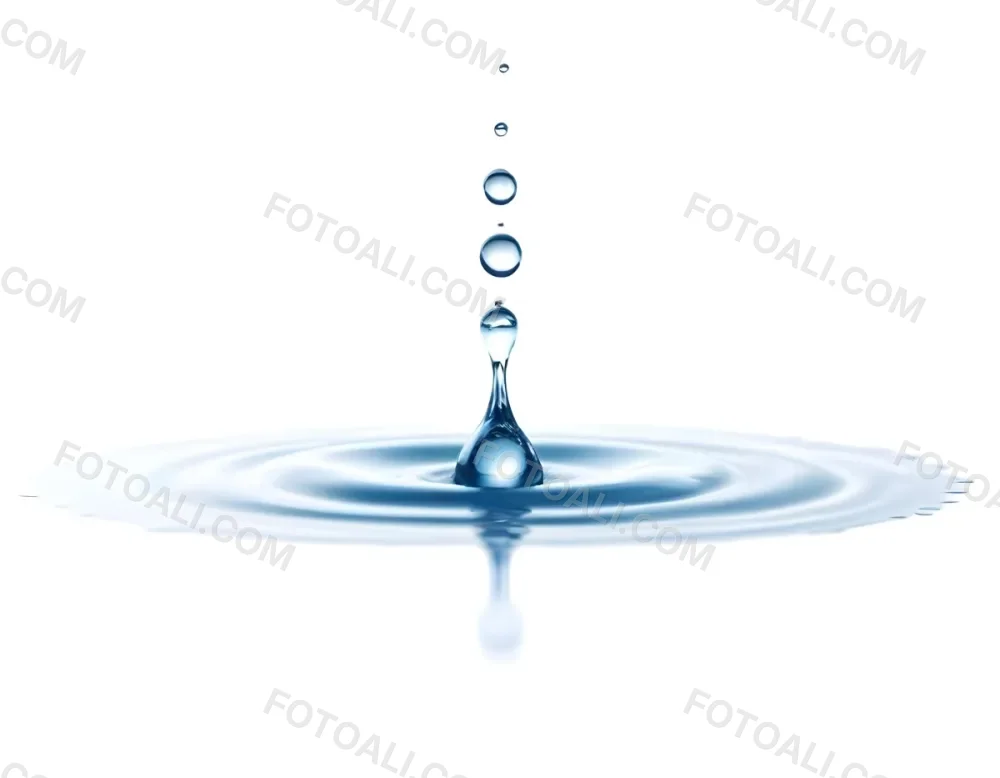 A Water Drop Falling Into A Body Of Water Creating Ripples Isolated On A White Background Studio Shot High Speed Photography 35 B07d
