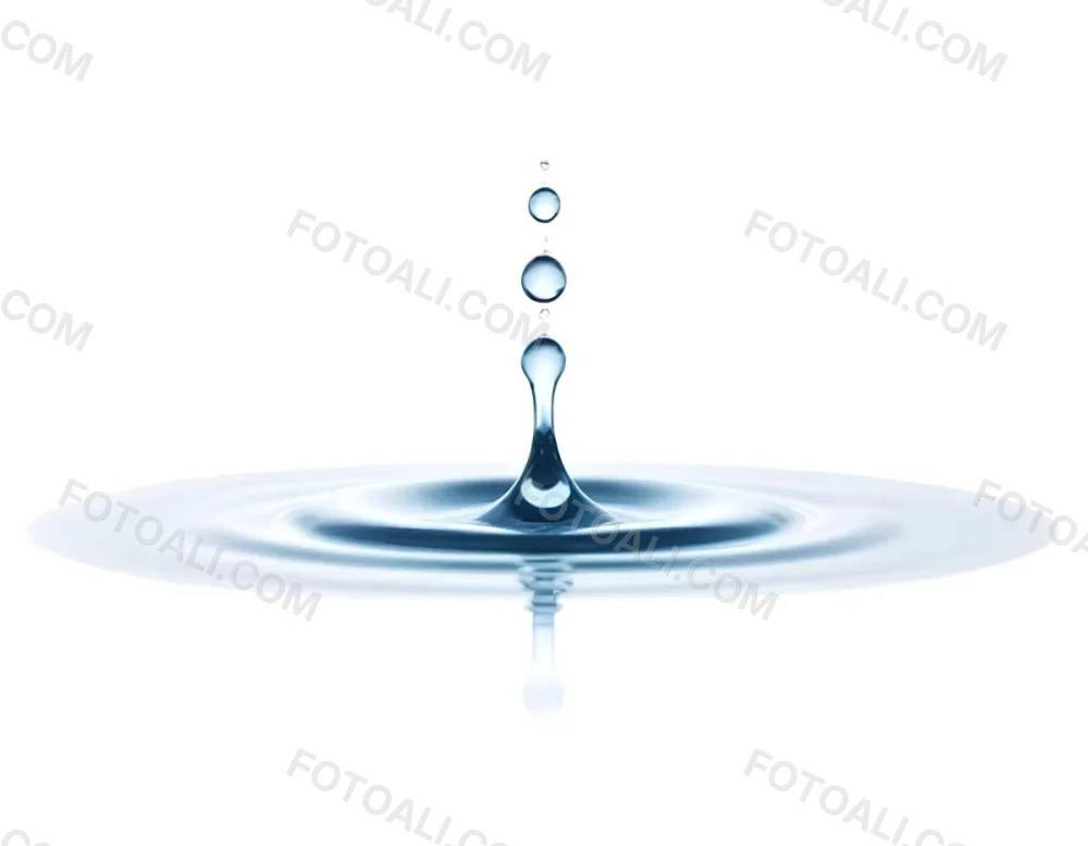 A Water Drop Falling Into A Body Of Water Creating Ripples Isolated On A White Background Studio Shot High Speed Photography 37 A3de