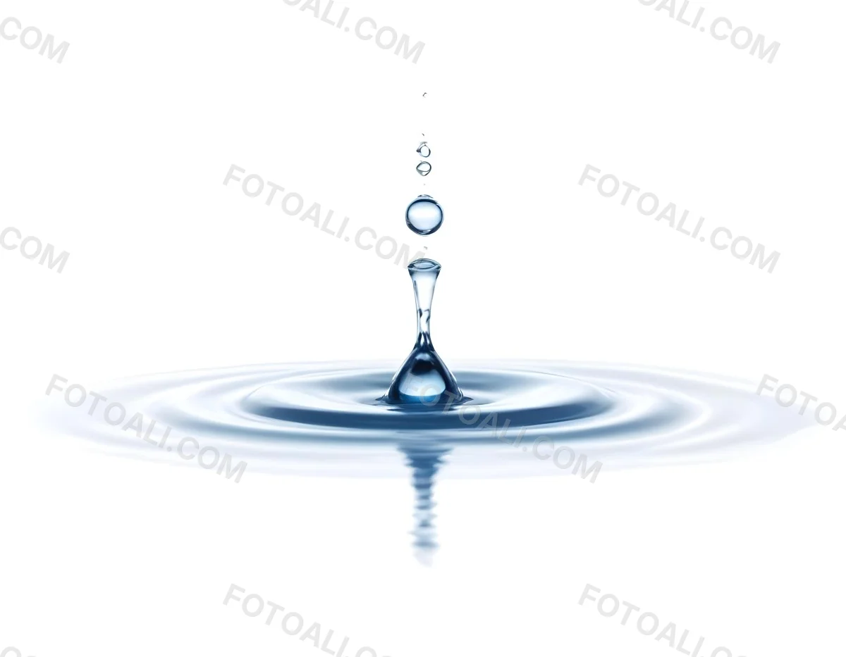 A Water Drop Falling Into A Body Of Water Creating Ripples Isolated On A White Background Studio Shot High Speed Photography 39 B4ae