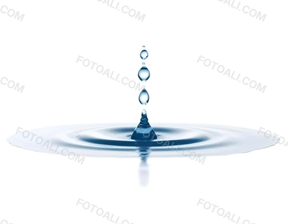 A Water Drop Falling Into A Body Of Water Creating Ripples Isolated On A White Background Studio Shot High Speed Photography 5 2053