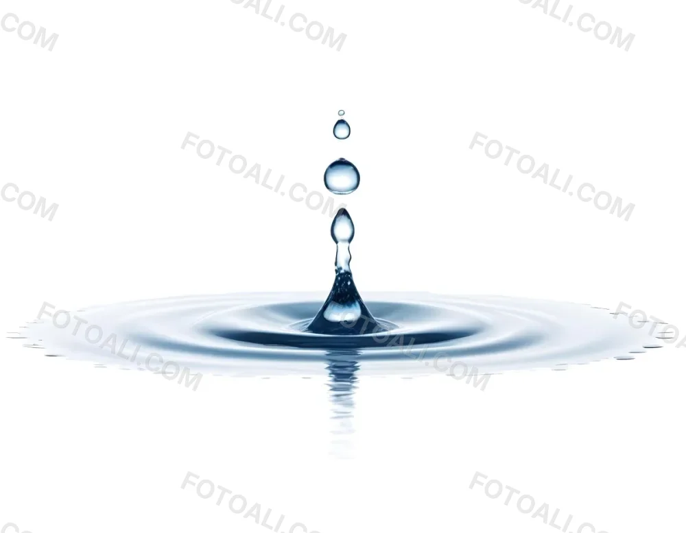 A Water Drop Falling Into A Body Of Water Creating Ripples Isolated On A White Background Studio Shot High Speed Photography 6 9db1
