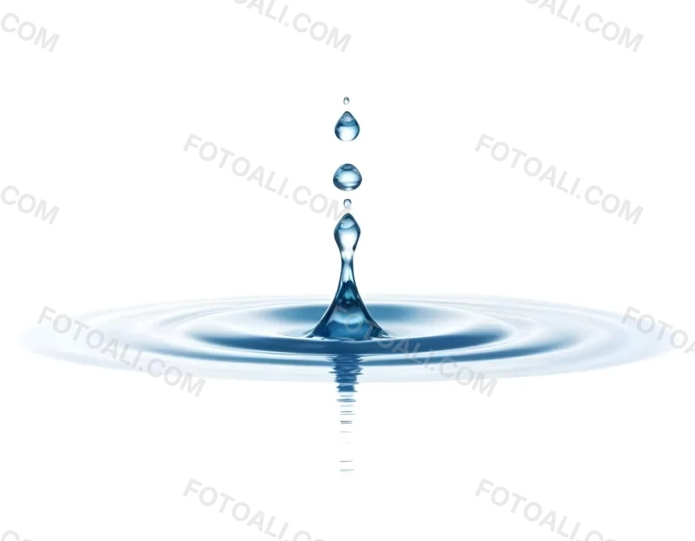 A Water Drop Falling Into A Body Of Water Creating Ripples Isolated On A White Background Studio Shot High Speed Photography 7 F5b6