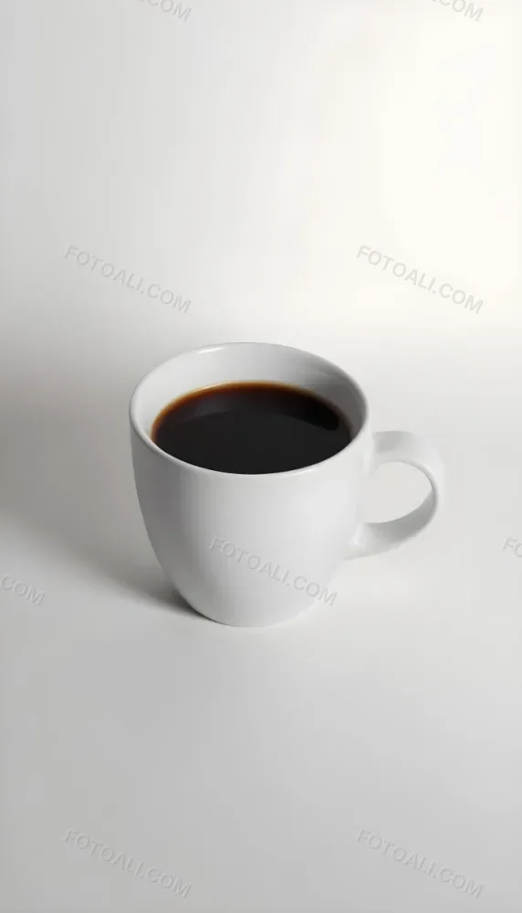 A White Ceramic Mug Filled With Black Coffee Casting A Shadow On A Black Surface Simple And Minimalist Composition Studio Lighting Clean And Modern Aesthetic 10 4cd4