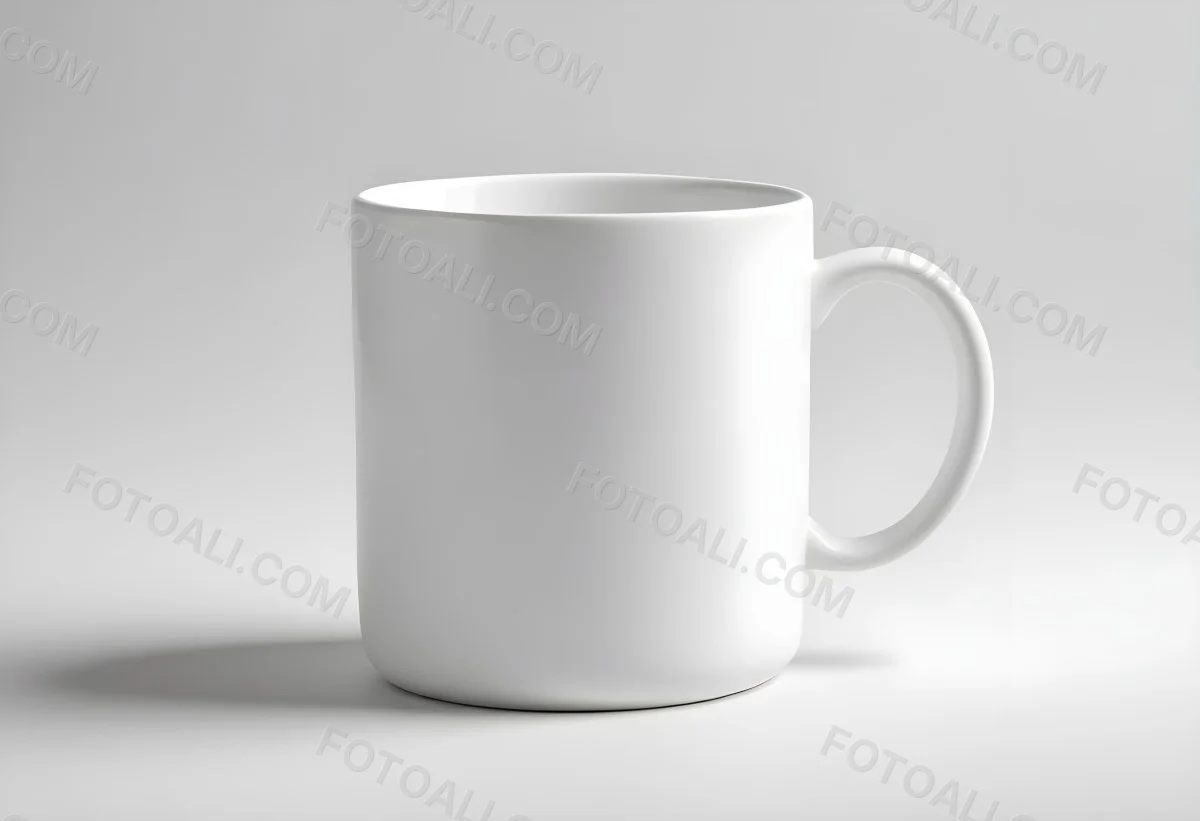A White Ceramic Mug With A Handle On A White Surface Minimalist Style Clean And Simple Design Soft Lighting Plain White Background 21 7a62