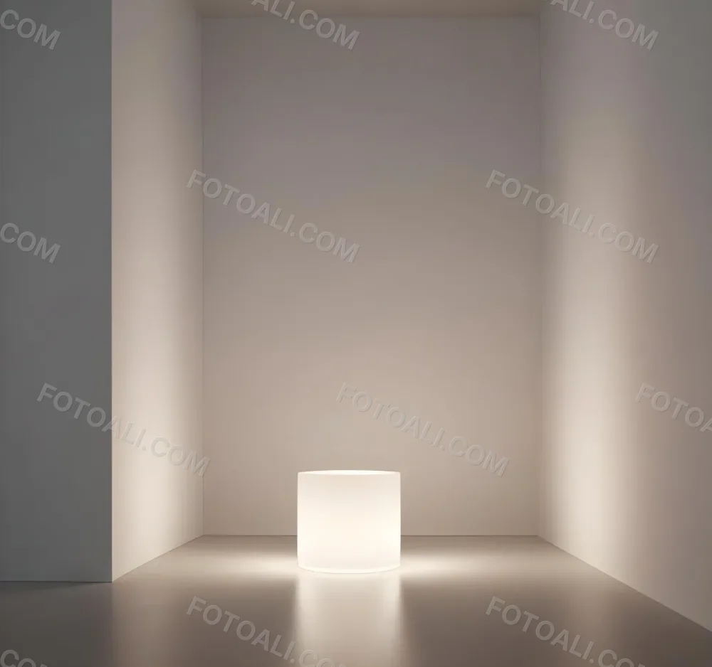 A White Cube Shaped Object On A Plain Background With A Bright Light Source Above It 21 88ab