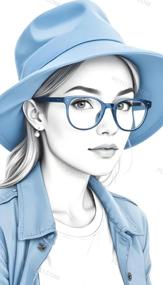 A White Girl 19 Years Old With Red Eyes Blue Hair In A Braid Red Lips Wearing A White T Shirt Simple Background 115 4b2e