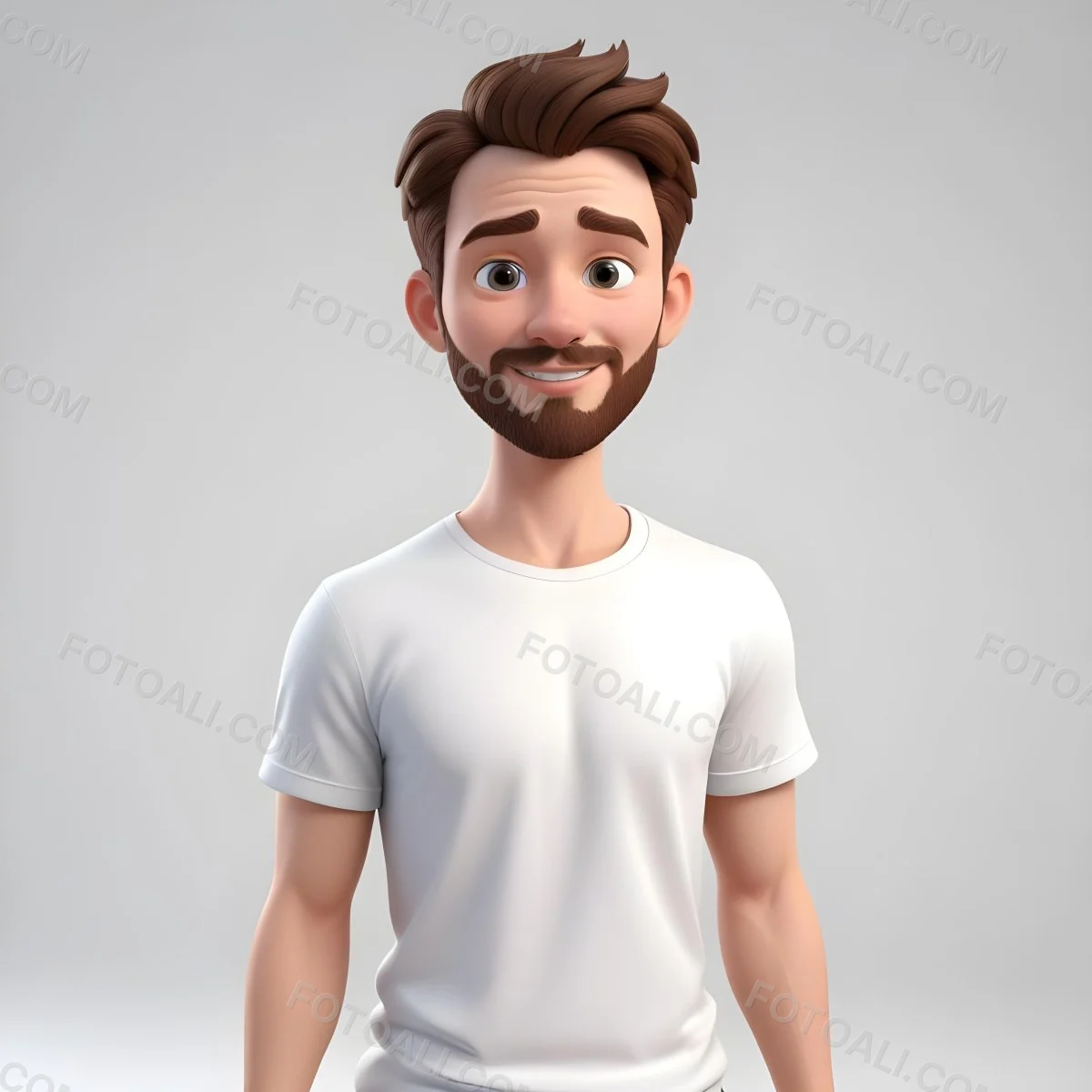 A White Man 25 Years Old With Brown Hair And A Short Beard Wearing A White T Shirt In A White Background 52 8af2