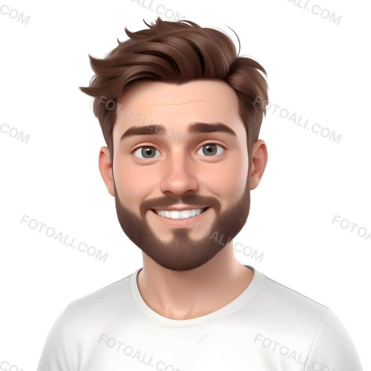 A White Man 25 Years Old With Brown Hair And A Short Beard Wearing A White T Shirt In A White Background 9 26ac