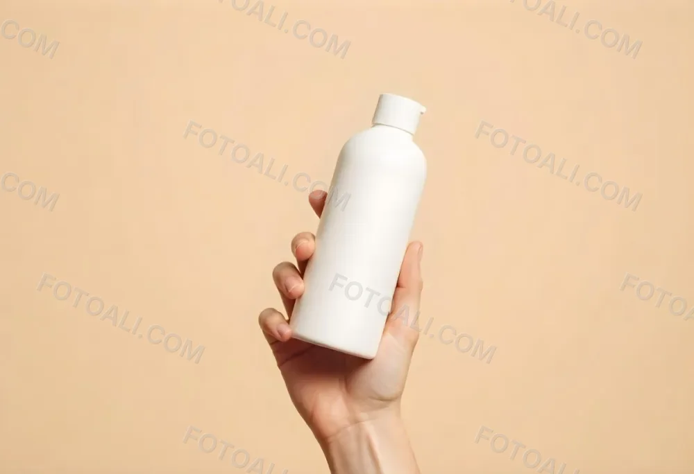 A White Person Hand Holding A White Plastic Bottle With A White Background 10 Be22
