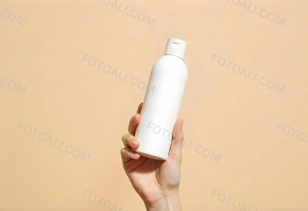 A White Person Hand Holding A White Plastic Bottle With A White Background 6 878e