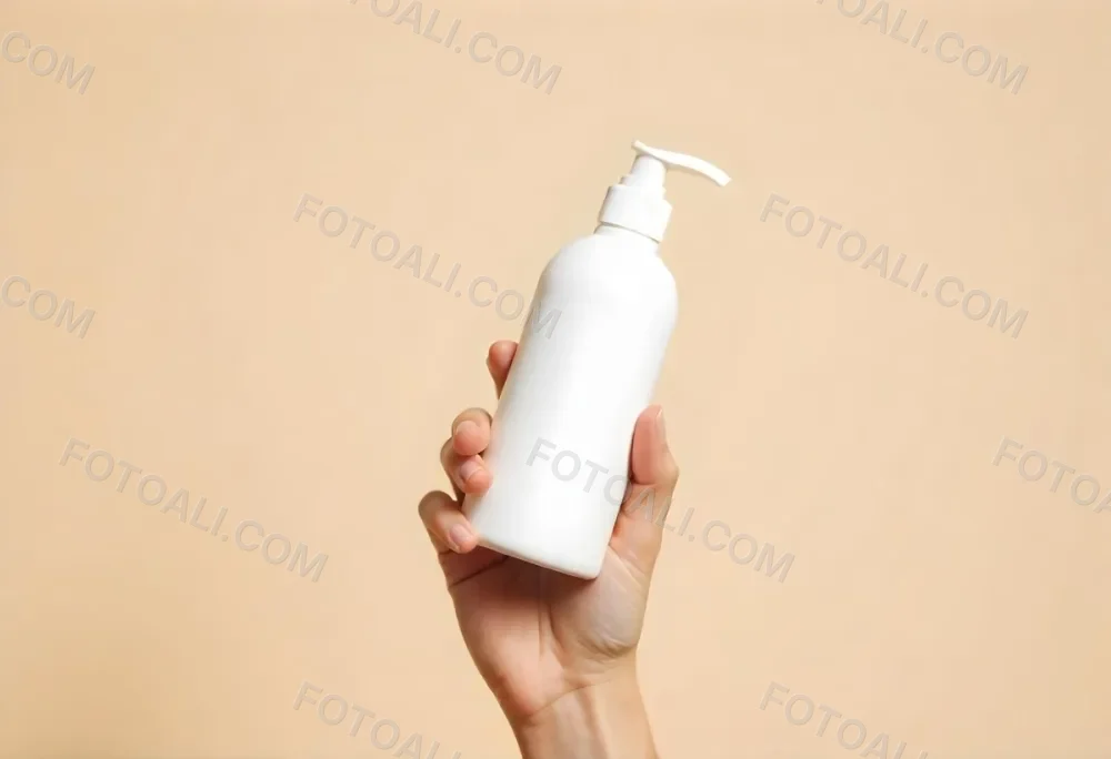 A White Person Hand Holding A White Plastic Bottle With A White Background 7 101d