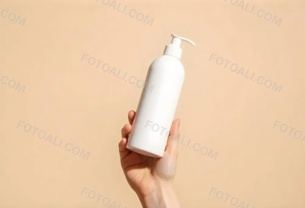 A White Person Hand Holding A White Plastic Bottle With A White Background 9 Ed58