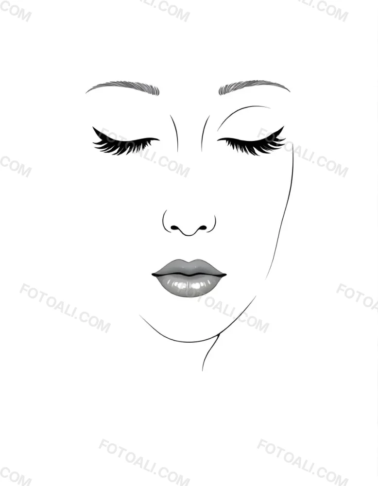 A White Woman 25 Years Old With Closed Eyes Dark Skin And Light Eyelashes In A White Background 57 2a33