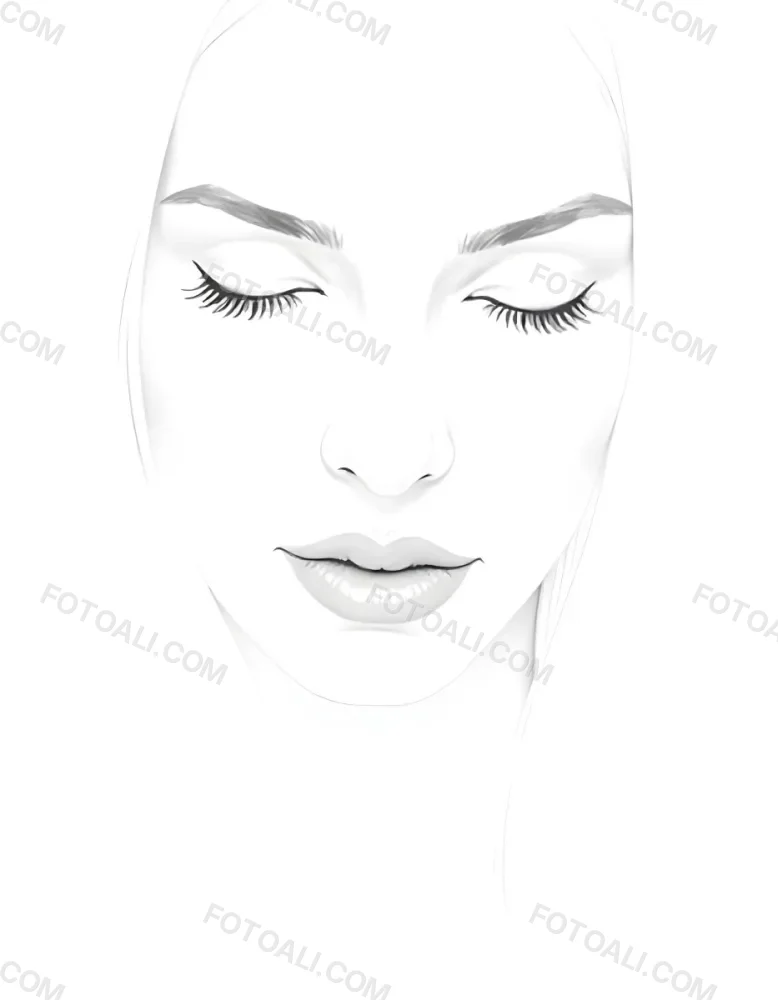 A White Woman 25 Years Old With Closed Eyes Dark Skin And Light Eyelashes In A White Background 69 82b6