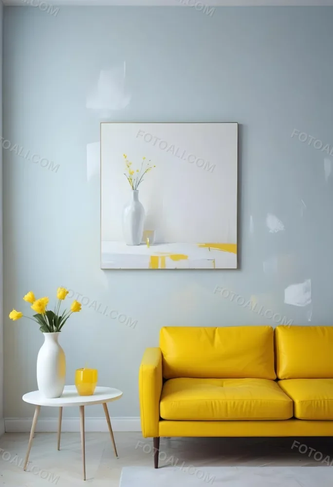 A Wooden Console Table With Two Drawers A White Candle And A Plant In A Golden Pot Against A White Wall 10 5380