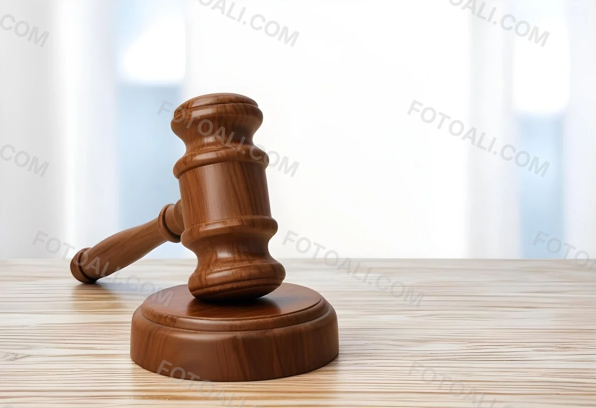 A Wooden Gavel On A Wooden Surface The Gavel Is Brown And Shiny The Background Is White And Blurred The Lighting Is Bright 21 D2f4