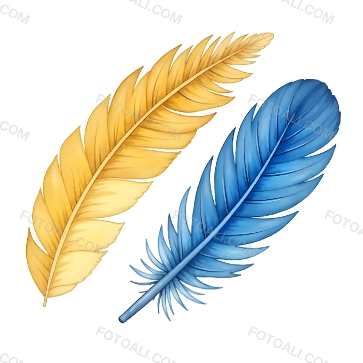 A Yellow Feather And A Blue Feather A Red Feather And A White Feather 15 8bb9