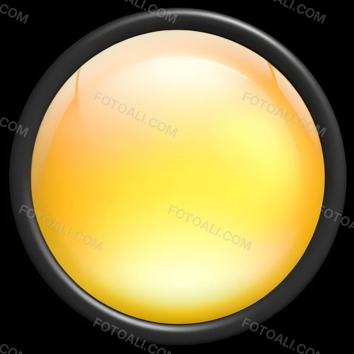 A Yellow Glossy Button With A Yellow Border The Button Has A Gradient From Light Yellow To Dark Yellow Yellow Background 34 3492