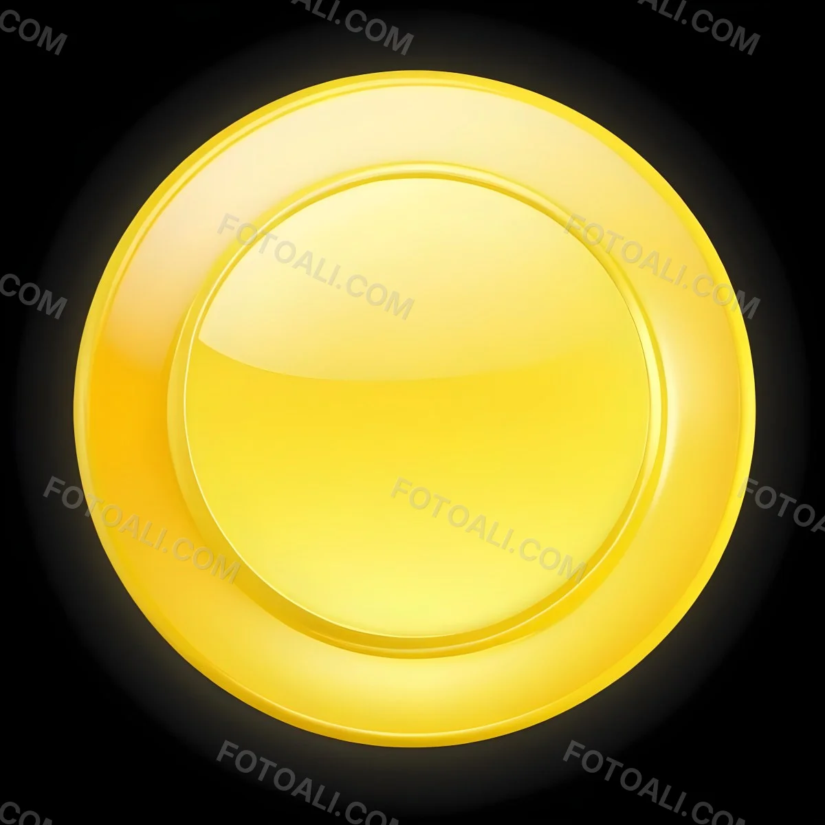 A Yellow Glossy Button With A Yellow Border The Button Has A Gradient From Light Yellow To Dark Yellow Yellow Background 8 1080