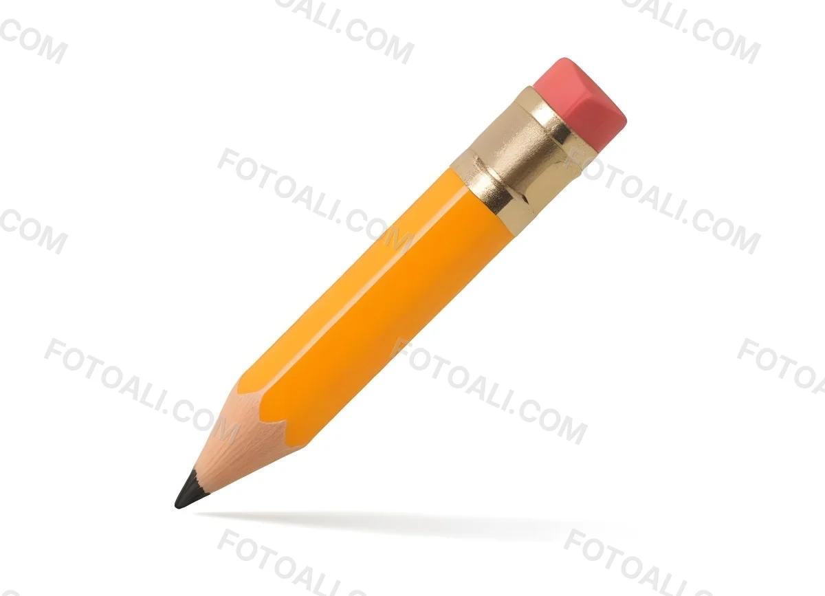 A Yellow Number Two Pencil With A Yellow Eraser On A White Background The Pencil Is Sharpened And Ready To Use 13 6133