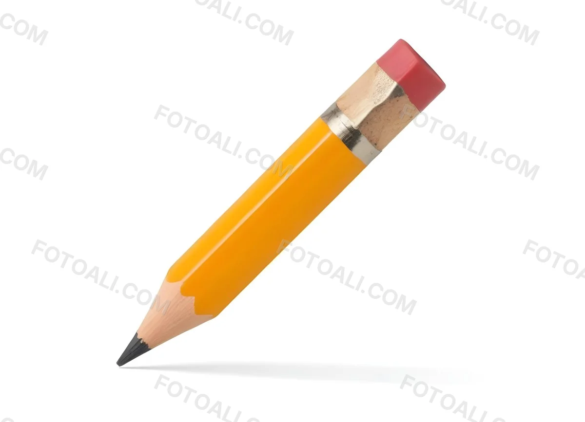 A Yellow Number Two Pencil With A Yellow Eraser On A White Background The Pencil Is Sharpened And Ready To Use 5 Afec