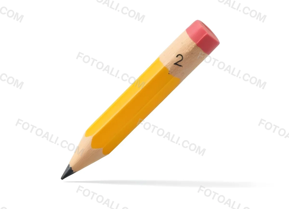 A Yellow Number Two Pencil With A Yellow Eraser On A White Background The Pencil Is Sharpened And Ready To Use 6 56c8