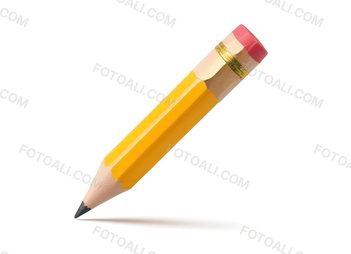 A Yellow Number Two Pencil With A Yellow Eraser On A White Background The Pencil Is Sharpened And Ready To Use 9 7682
