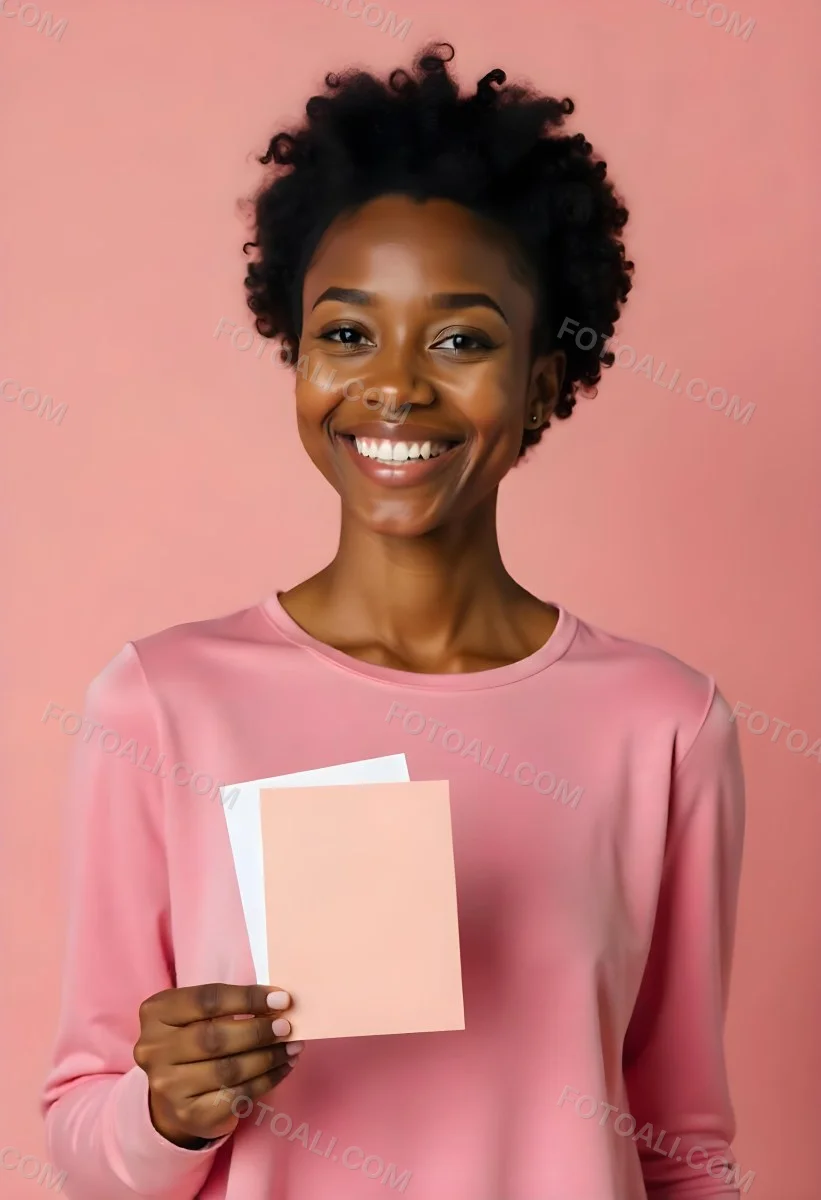 A Young African American Woman With Short Curly Hair Wearing A Pink Top And Holding Color Swatches Smiling At The Camera 16