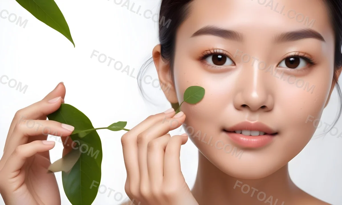 A Young Asian Woman With Smooth Skin Dark Eyebrows And Natural Makeup Looking Directly At The Camera 11 E7db