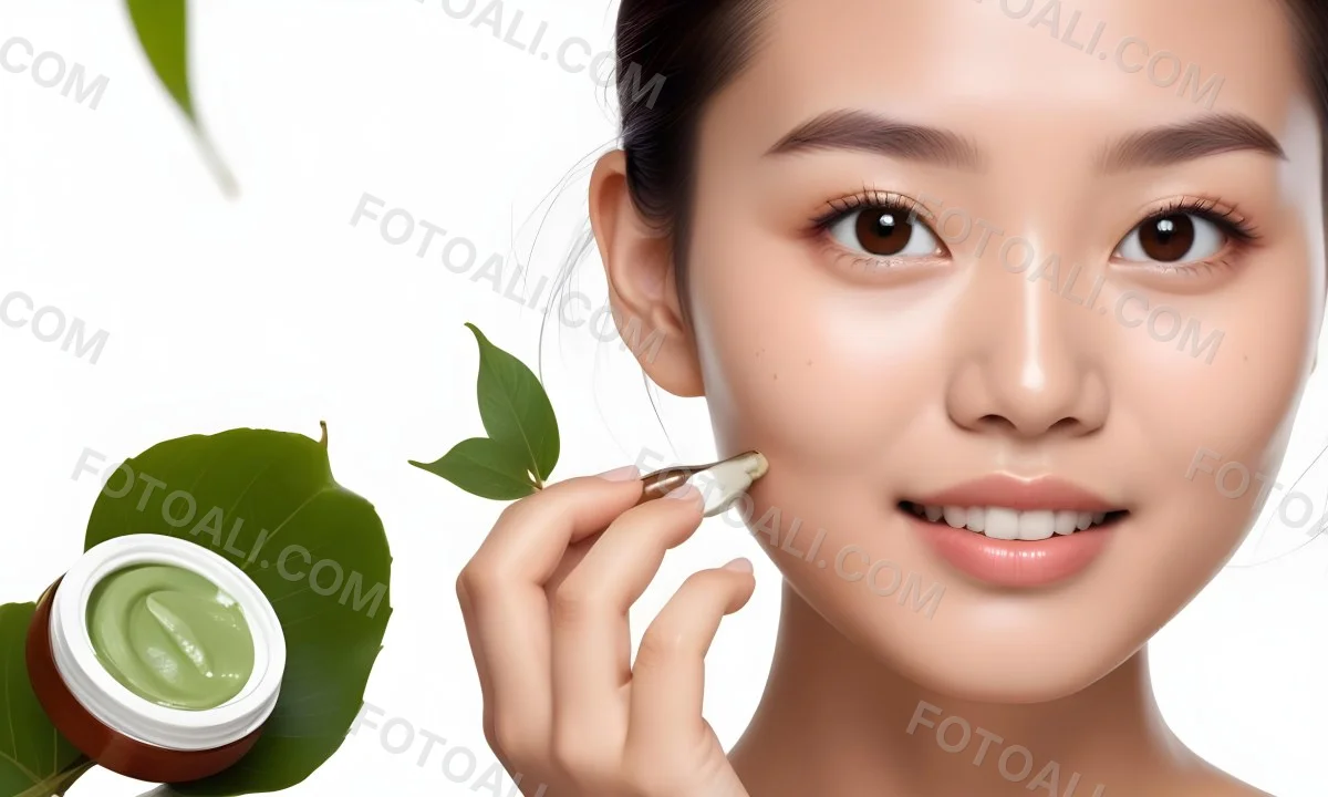 A Young Asian Woman With Smooth Skin Dark Eyebrows And Natural Makeup Looking Directly At The Camera 5 22ed