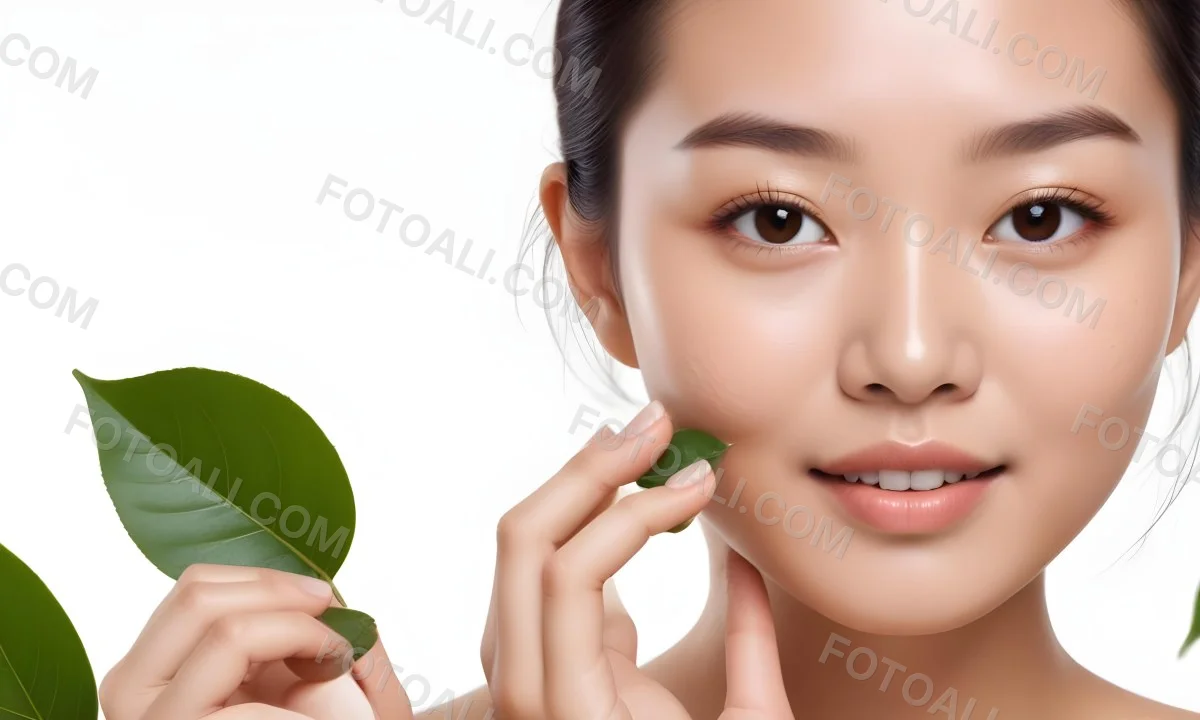 A Young Asian Woman With Smooth Skin Dark Eyebrows And Natural Makeup Looking Directly At The Camera 7 Bf90