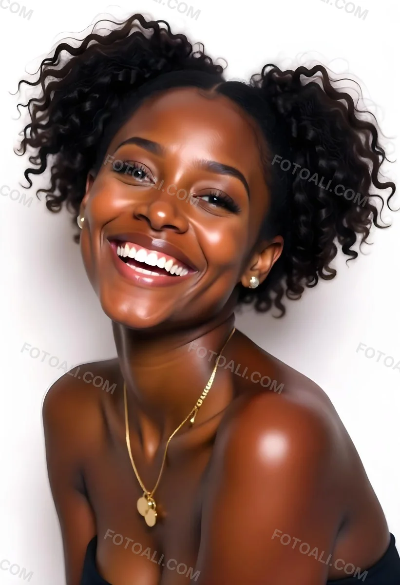 A Young Black Woman With Curly Dark Hair And A Warm Friendly Smile 13 2d4e