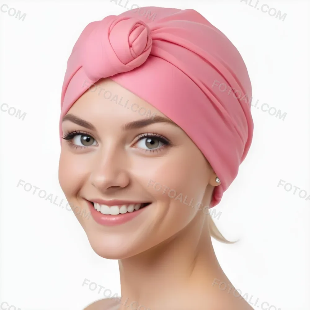 A Young Caucasian Woman With Long Blonde Hair Wearing A Pink Turban Style Headwrap Smiling At The Camera 9 Efca