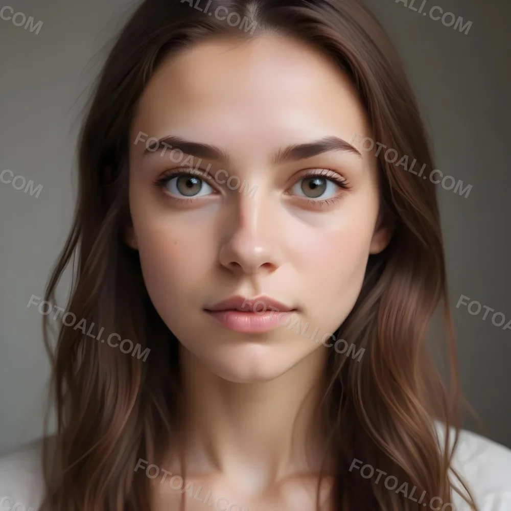 A Young Caucasian Woman With Long Brown Hair And Light Skin Wearing Minimal Makeup And Looking Directly At The Camera With A Neutral Expression 2 70a8