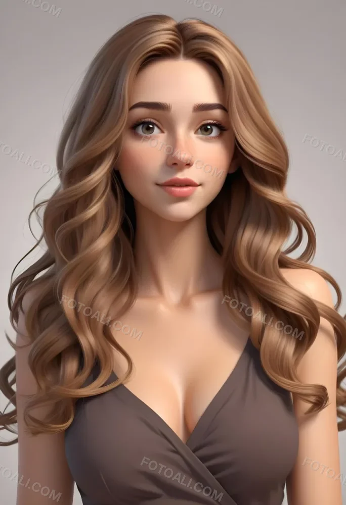 A Young Caucasian Woman With Long Wavy Light Brown Hair And Highlights She Has A Neutral Facial Expression And Is Wearing A Low Cut Top Revealing Her Shoulders 36 F9ee