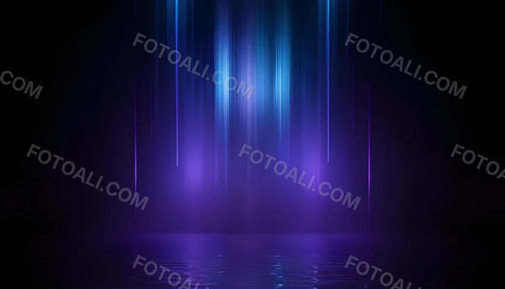 Abstract Background With Vertical Blue And Purple Light Streaks With A Water Reflection Effect At The Bottom Creating A Dynamic And Vibrant Composition 12 Cc39
