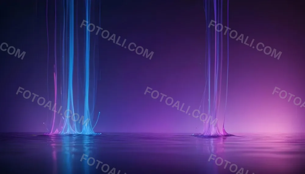Abstract Background With Vertical Blue And Purple Light Streaks With A Water Reflection Effect At The Bottom Creating A Dynamic And Vibrant Composition 18 1767