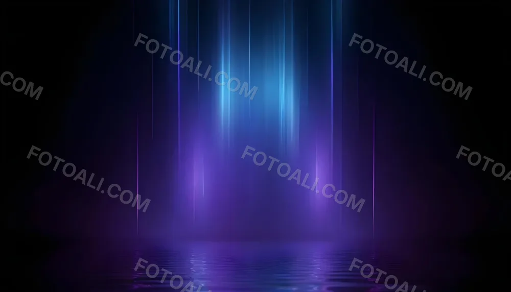 Abstract Background With Vertical Blue And Purple Light Streaks With A Water Reflection Effect At The Bottom Creating A Dynamic And Vibrant Composition 21 D8a3