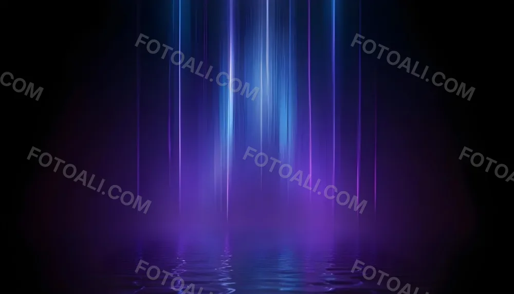 Abstract Background With Vertical Blue And Purple Light Streaks With A Water Reflection Effect At The Bottom Creating A Dynamic And Vibrant Composition 4 Bc06