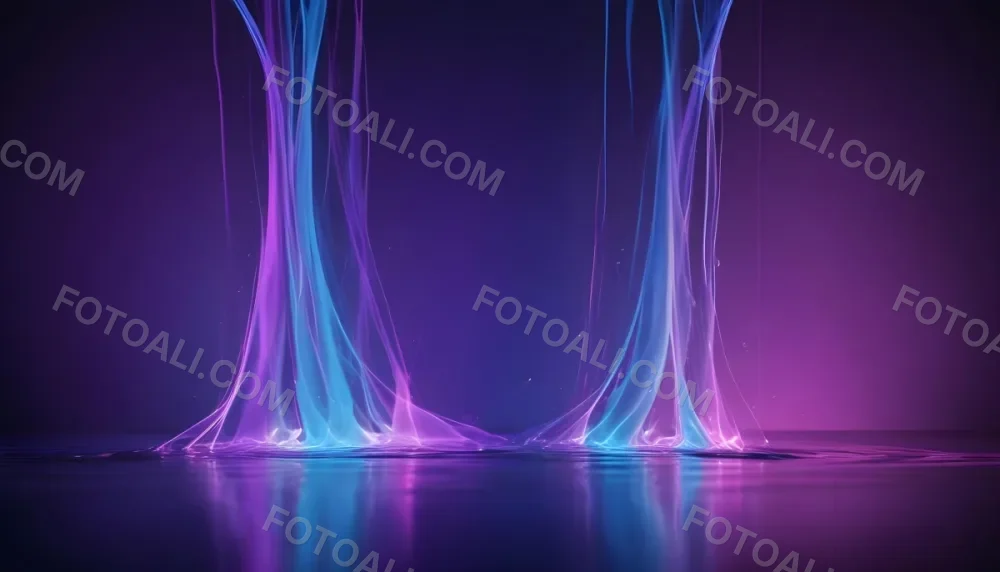 Abstract Background With Vertical Blue And Purple Light Streaks With A Water Reflection Effect At The Bottom Creating A Dynamic And Vibrant Composition 5 37ca