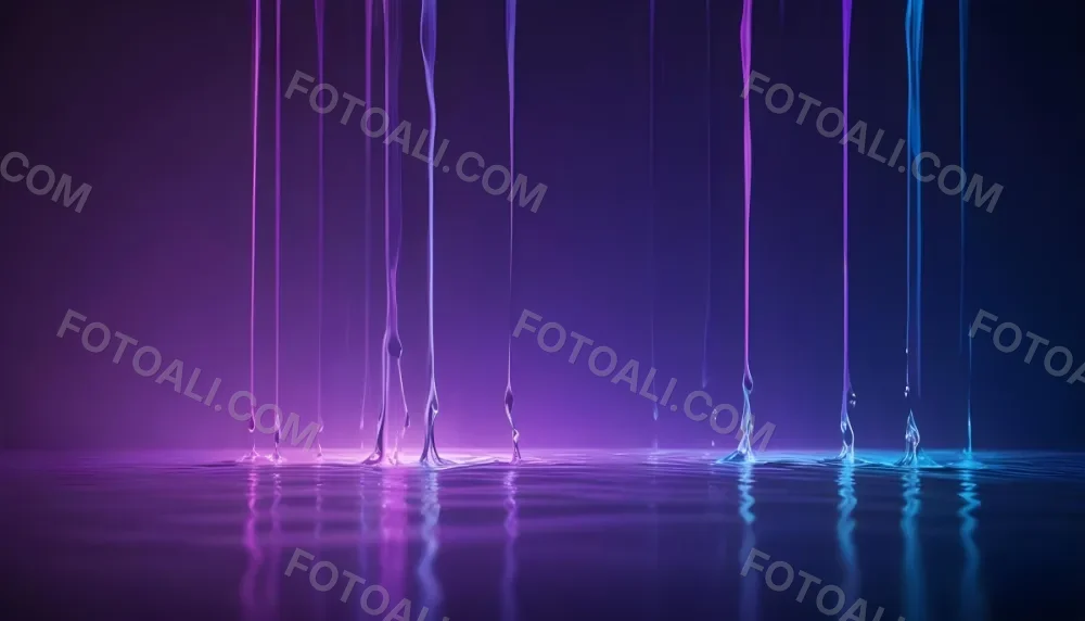 Abstract Background With Vertical Blue And Purple Light Streaks With A Water Reflection Effect At The Bottom Creating A Dynamic And Vibrant Composition 9 Eb16