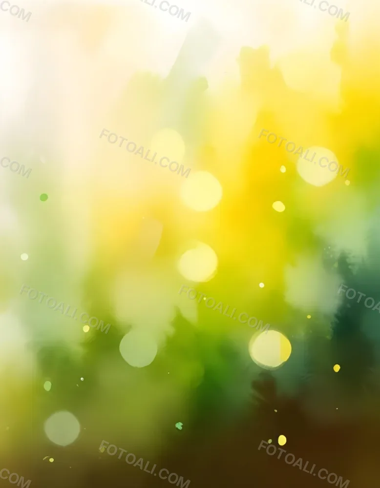 Abstract Background With Yellow And Green Bokeh Lights Creating A Dreamy And Ethereal Atmosphere With Sunlight Streaming From The Top Left Corner 10 D1a7