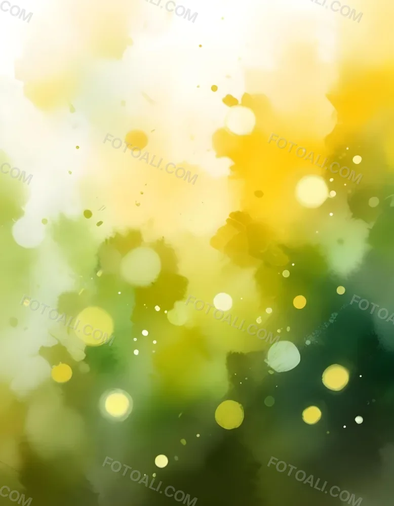Abstract Background With Yellow And Green Bokeh Lights Creating A Dreamy And Ethereal Atmosphere With Sunlight Streaming From The Top Left Corner 16 7209