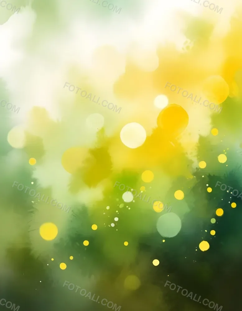 Abstract Background With Yellow And Green Bokeh Lights Creating A Dreamy And Ethereal Atmosphere With Sunlight Streaming From The Top Left Corner 26 3980