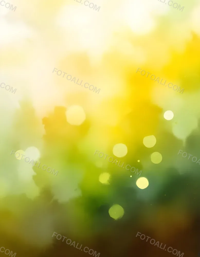 Abstract Background With Yellow And Green Bokeh Lights Creating A Dreamy And Ethereal Atmosphere With Sunlight Streaming From The Top Left Corner 6 C21b