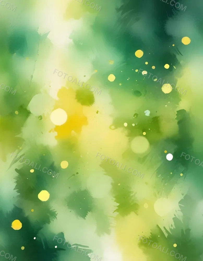 Abstract Background With Yellow And Green Bokeh Lights Creating A Dreamy And Ethereal Atmosphere With Sunlight Streaming From The Top Left Corner 7 B8cb
