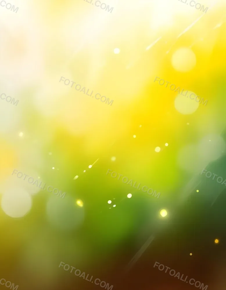 Abstract Background With Yellow And Green Bokeh Lights Creating A Dreamy And Ethereal Atmosphere With Sunlight Streaming From The Top Left Corner 8 4774