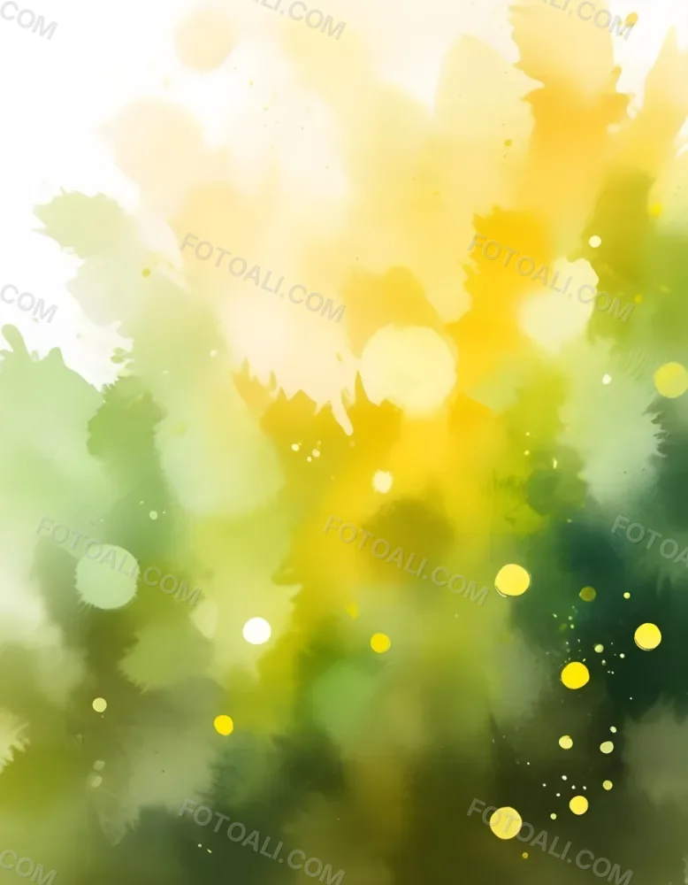 Abstract Background With Yellow And Green Bokeh Lights Creating A Dreamy And Ethereal Atmosphere With Sunlight Streaming From The Top Left Corner 8 Fd91
