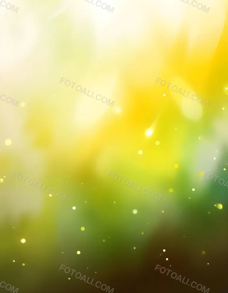 Abstract Background With Yellow And Green Bokeh Lights Creating A Dreamy And Ethereal Atmosphere With Sunlight Streaming From The Top Left Corner 9 0f04